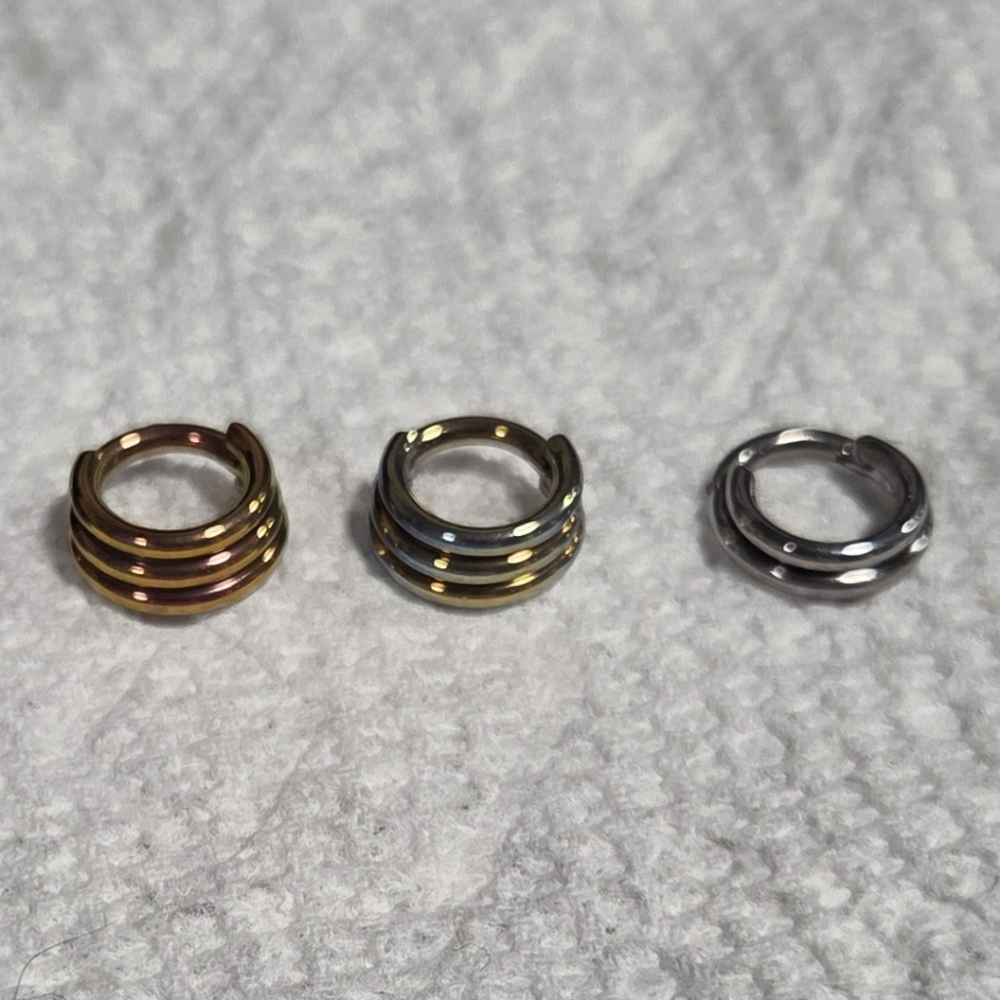 Lot Of Three 14 Gauge Titanium Septum Clicker Stacks Zadamer Jewelry